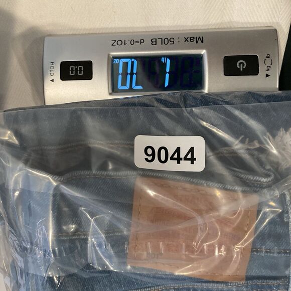 Levi's 501 Original Fit Jeans Womens Size W26 L28 Chewed Hem Blue Distressed - Picture 14 of 15